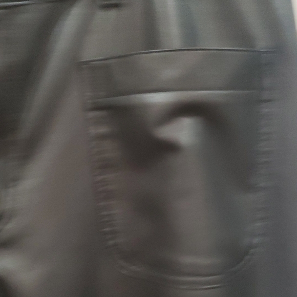 Edgely Faux Leather Women's Black Wide Leg Ankle Pants - Picture 6 of 9